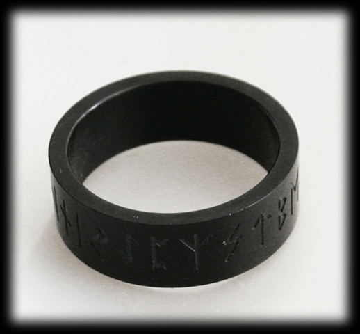 8 mm. Fet runring i svart rostfritt stål. - 5