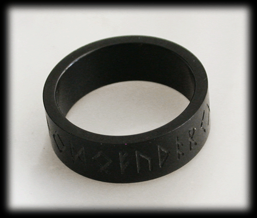 8 mm. Fet runring i svart rostfritt stål. - 3