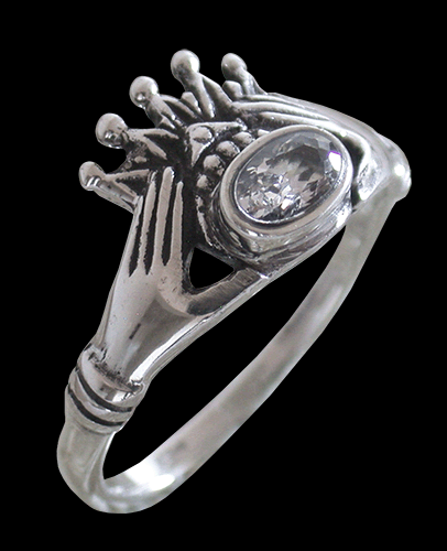 Claddagf ring med bling. - 2