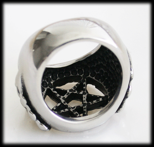 Pentagram ring i rostfritt stål. - 4