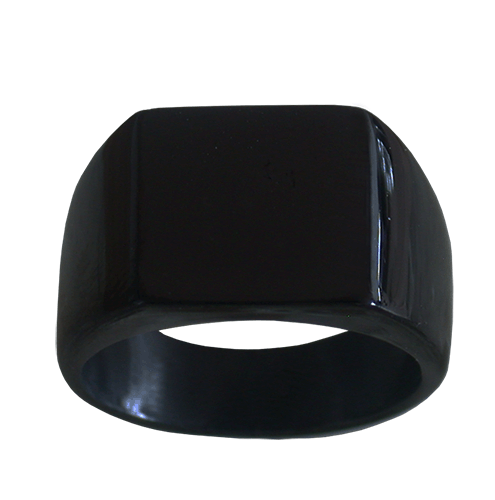 Klack ring i svart stål. - 3