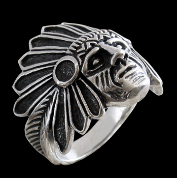 Indianring med skrud i Äkta silver.