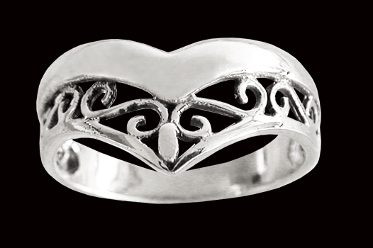 Slät filigran ring i silver. - 2