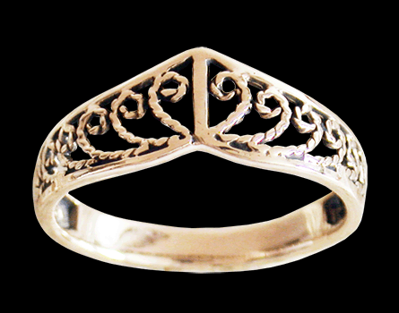 Vacker filigran ring i Brons. - 2