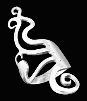 Gaffel ring i Äkta silver.