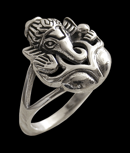 Ganesha ring i Äkta silver. - 2