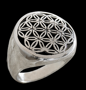 Flower of life ring i Äkta silver.