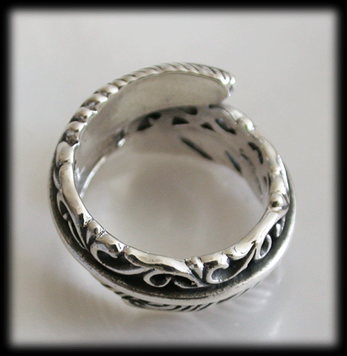 Ställbar vacker fjäder ring i Äkta silver. - 4