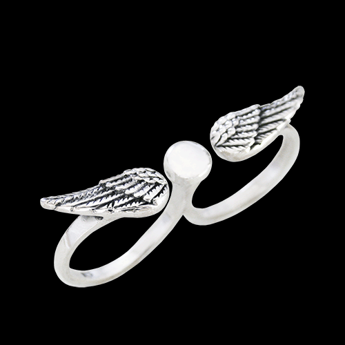 Dubbelfjäder silver ring " one of a kind". - 2
