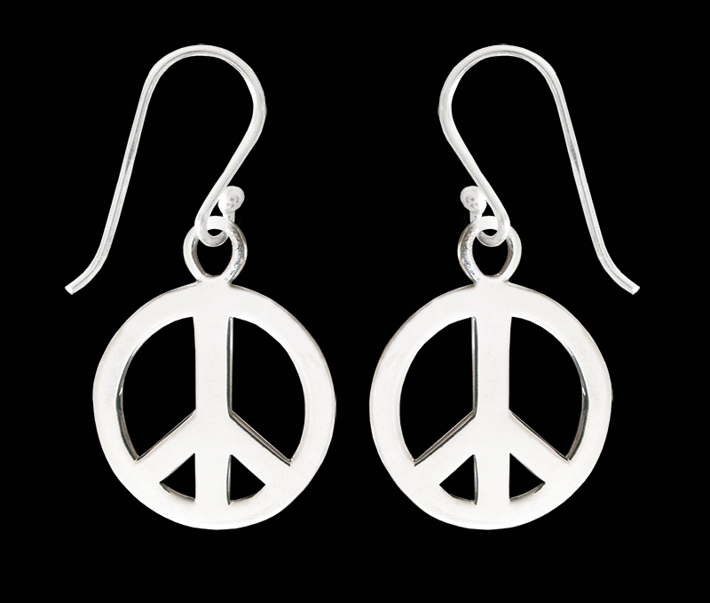 16 mm. Peace örhängen i äkta silver.