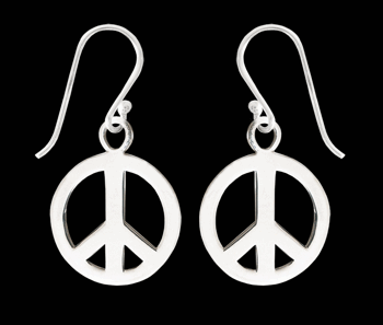 16 mm. Peace örhängen i äkta silver.