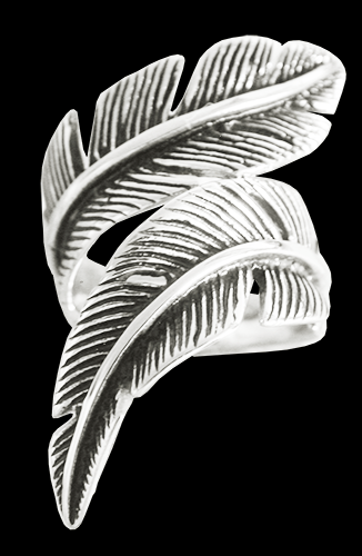 Silver fjäder ring. - 3