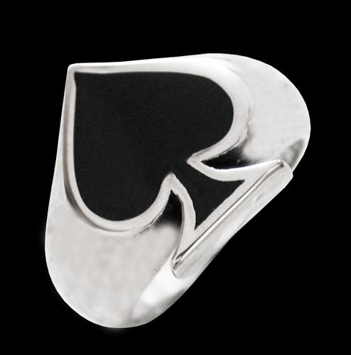 Spader Ess ring i Äkta silver.