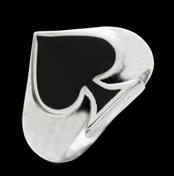 Spader Ess ring i Äkta silver.