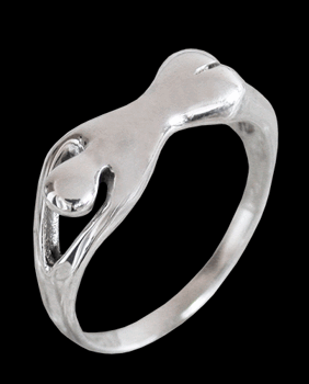 Naket - Erotisk silverring.