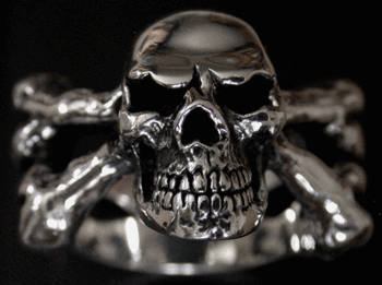Ring Dödskalle. Scull and bone.