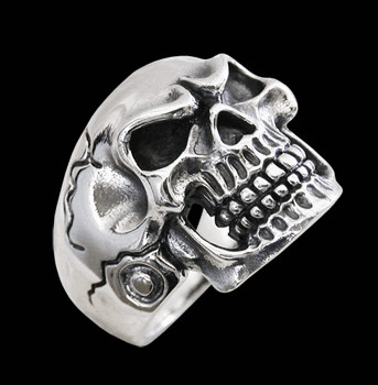 Angry death - dödskalle ring med underkäke i Äkta silver.