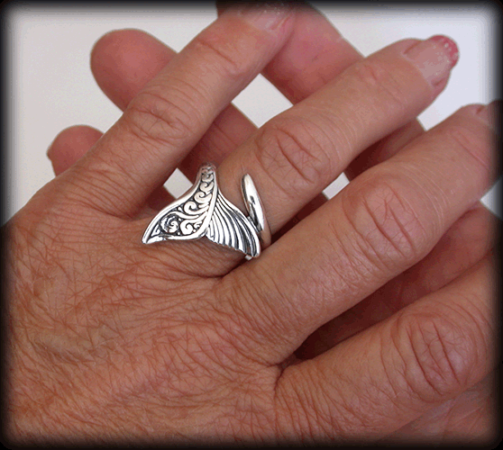 "Love dolphines" delfin ring i Äkta silver. - 4
