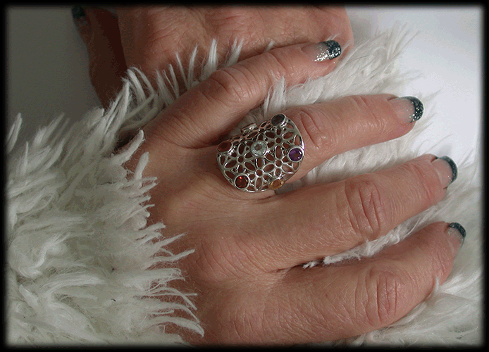 Ring med chakra stenar. - 3
