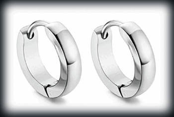 4 x 16 mm. Blanka örhängen i rostfritt stål .