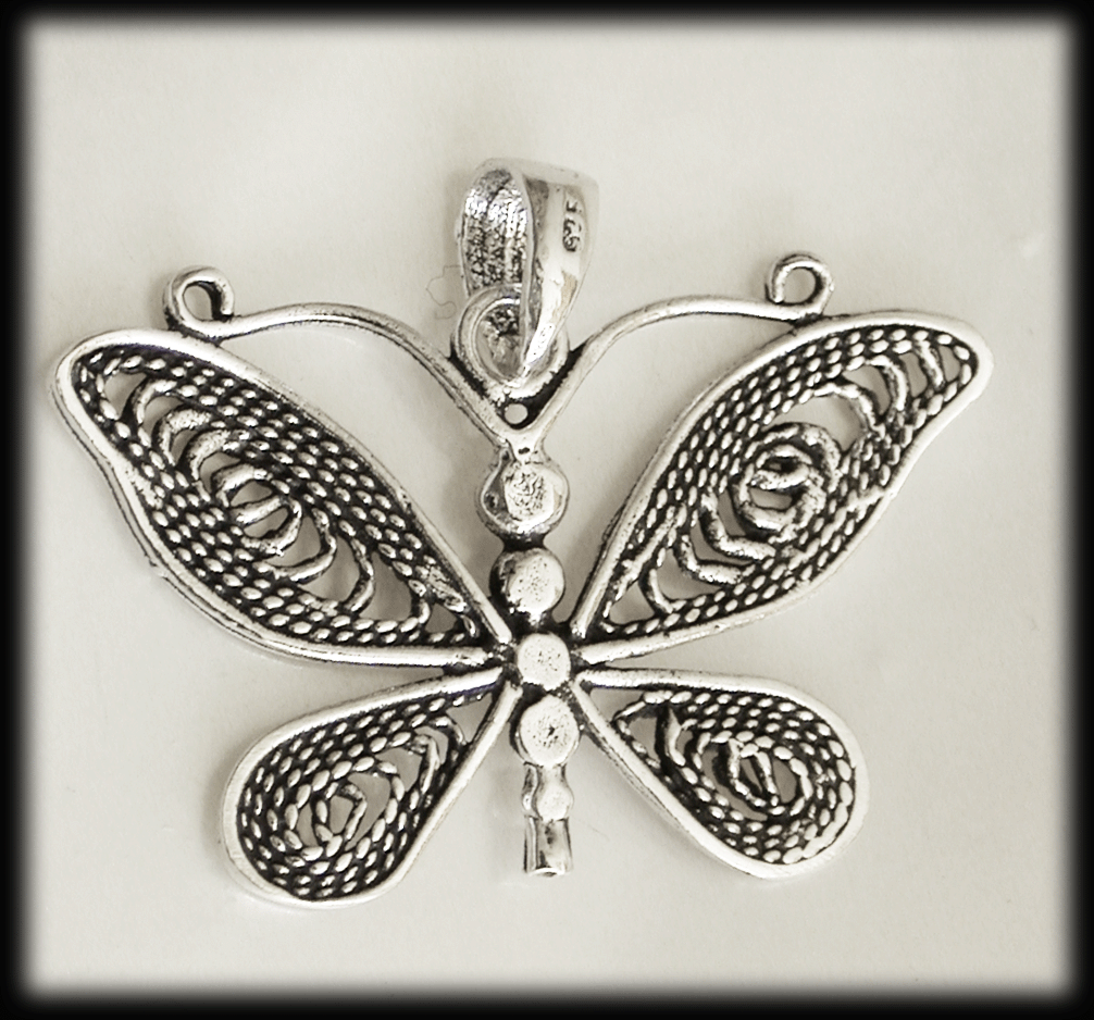 Fjäril halsband i Äkta silver. - 4