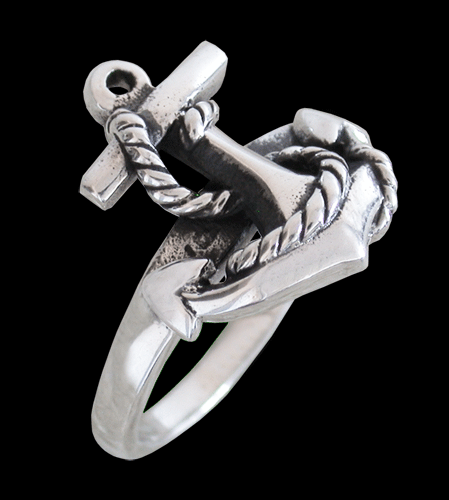 Ring med ankare i Äkta silver.