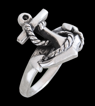 Ring med ankare i Äkta silver.