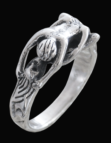 Älskog. Erotisk ring i Äkta silver.