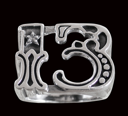 13 Ring med bling i Äkta silver. - 2