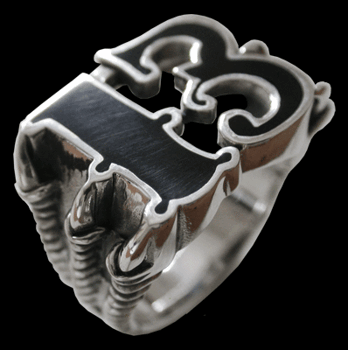 Unik 13 ringen i Äkta silver.