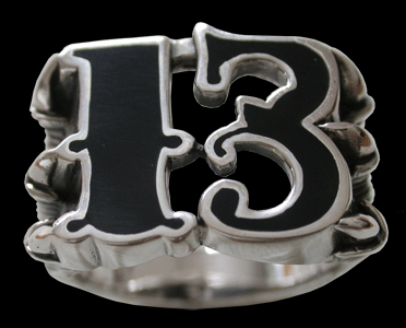 Unik 13 ringen i Äkta silver. - 2