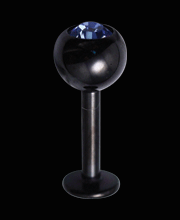 BKMLBJ, BKLBJ Labret i Black steel med sten.