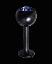 BKMLBJ, BKLBJ Labret i Black steel med sten.