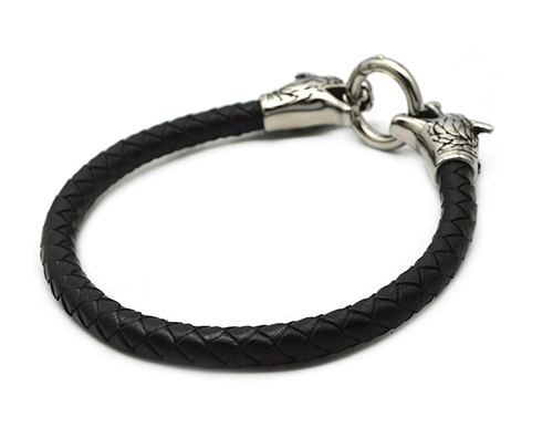 Läderarmband med vargar / Fenrisulven från Asamytologin. - 3