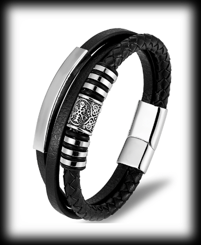 Ur snyggt läderarmband med runa. - 2