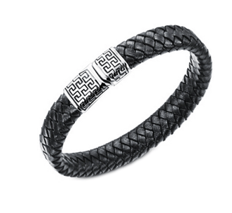 Svart läderarmband med snyggt spänne. - 2