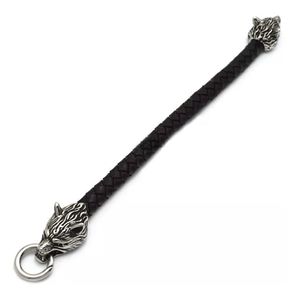 Läderarmband med Fenrisulven. - 3