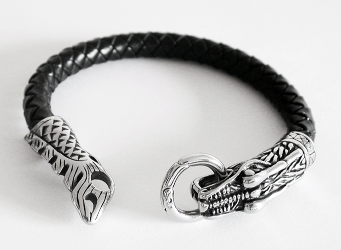 Midgårdsormen armband i äkta läder. - 2