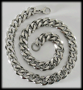 13 mm. Pansarlänk ståhalsband.