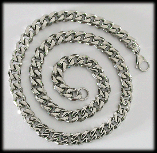 11 mm. Pansarlänk stålhalsband. - 2