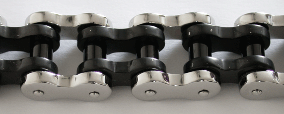 23.5 mm. Blank. MC Armband i svart rostfritt stål.  - 3