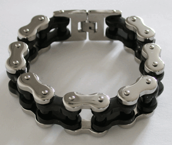 20 mm. MC Armband i rostfritt svart stål. 