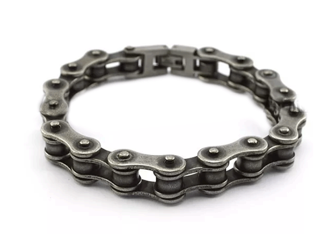12 mm. Oljig look. MC Armband i stål. - 2