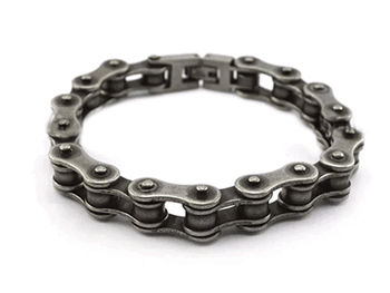 12 mm. Oljig look. MC Armband i stål.