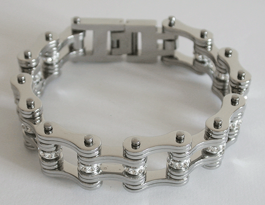 19 mm. Blank. MC Armband med bling. - 3