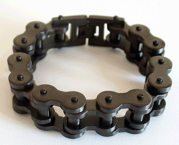 20 mm. Matt. MC Armband i svart stål. - 2
