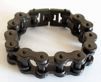 20 mm. Matt. MC Armband i svart stål.