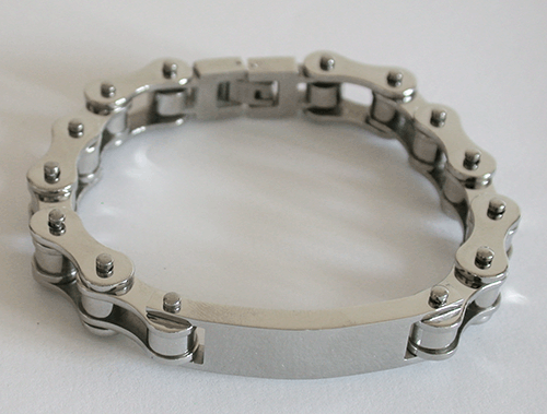 12.5 mm. Blank. MC Armband i stål. - 2