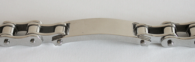 12.5 mm. Blank. MC Armband i stål. - 3