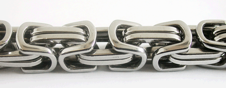 8,4 mm. Manglad kejsarlänk halsband i rostfritt stål. - 4